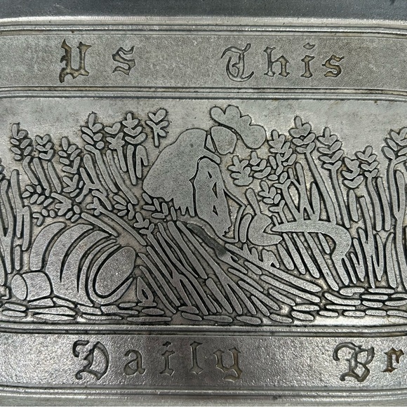 VTG Give Us This Day Our Daily Bread Metal Bread Tray Dish - Picture 4 of 7